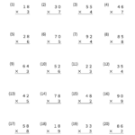 小３算数　かけ算　筆算１