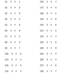 小２算数　九九（３のだん）