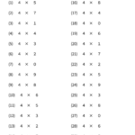 小２算数　九九（４のだん）