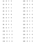 小２算数　九九（８のだん）