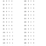 小２算数　九九（９のだん）