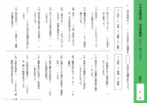 中学受験国語　同音異義語（しじ・ほしょう）